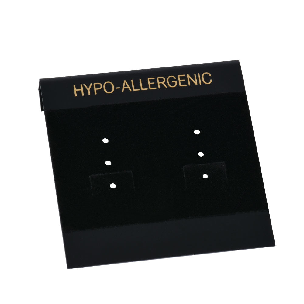 2"*2" Black Display Earring Card With "HYPO-ALLERGENIC" Words