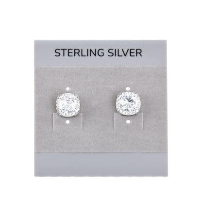 "STERLING SILVER"라는 단어가 적힌 2"*2" 회색 디스플레이 귀걸이 카드