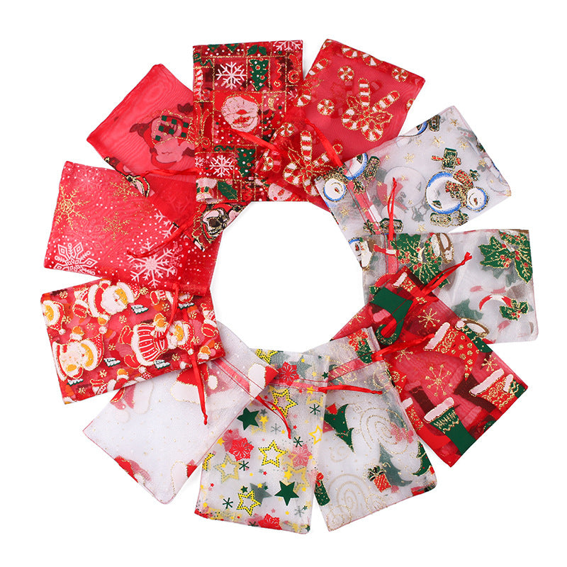 Christmas Organza Pouch， 4”*6“Price for 100 Pieces，5”*7“ Price for 50Pieces