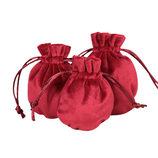 Bolsa de terciopelo con cordón rojo, precio por 25 piezas