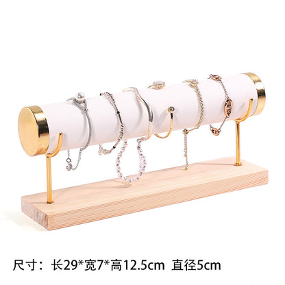 Creative jewelry rack wooden bracelet rack gold three-layer bracelet display rack display bracelet rack watch storage rack