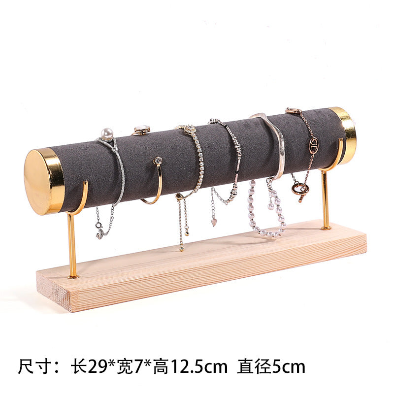 Creative jewelry rack wooden bracelet rack gold three-layer bracelet display rack display bracelet rack watch storage rack