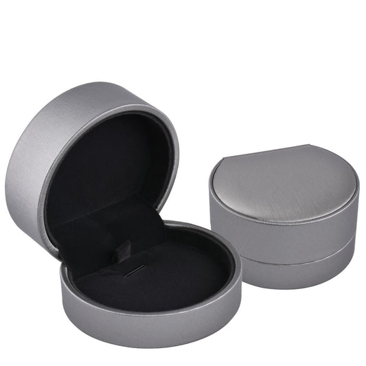 Cajas para pendientes y collares de PU gris, precio por 12 piezas