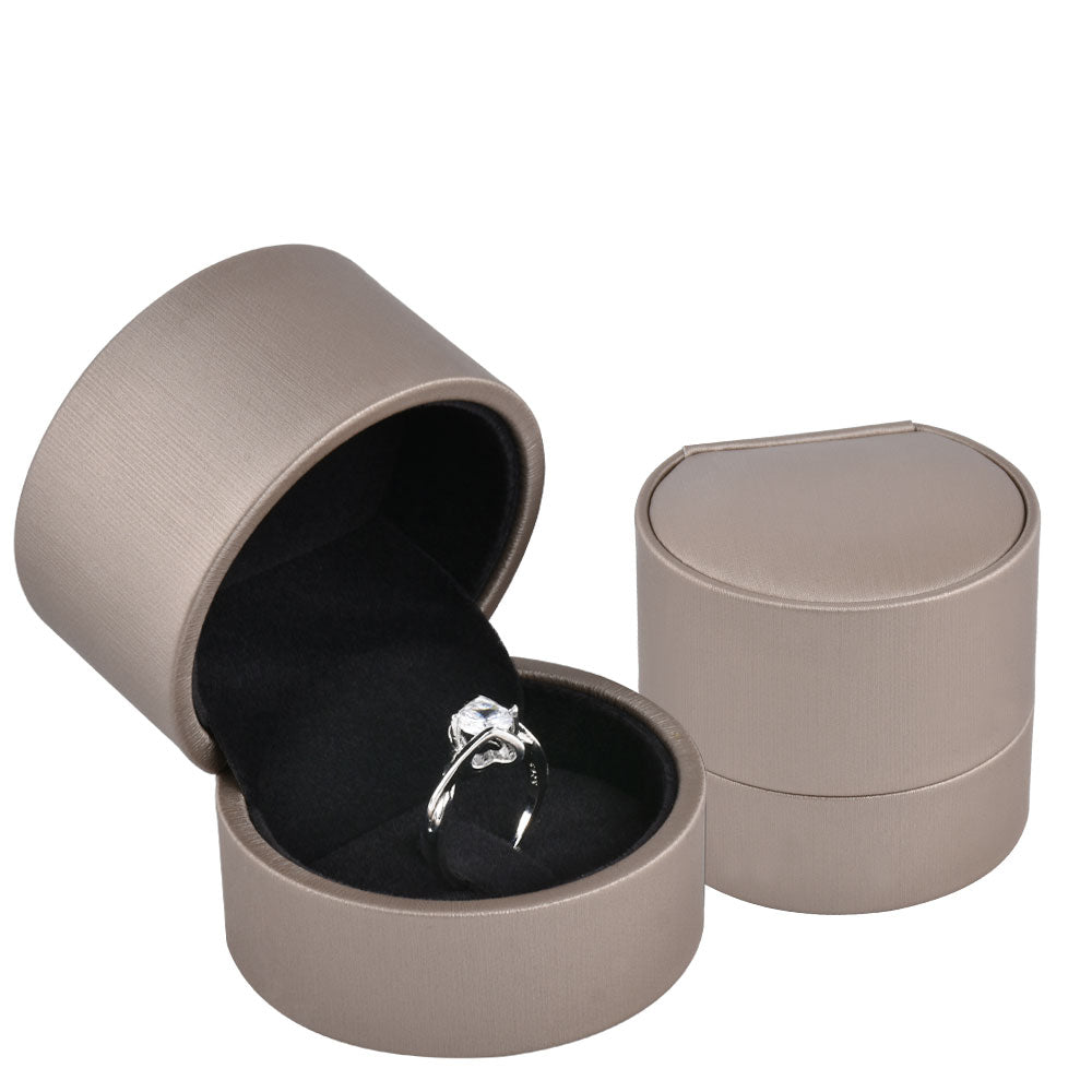 Cajas para anillos de PU color champán, precio por 12 unidades