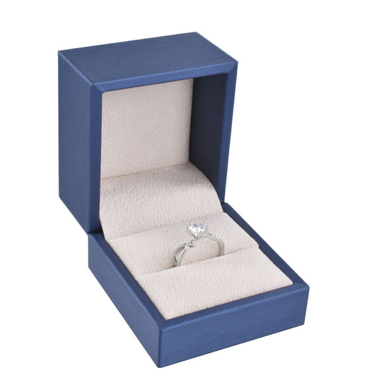 Cajas para anillos recubiertas de PU gris, precio por 12 unidades