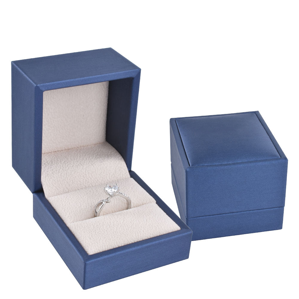 Cajas para anillos recubiertas de PU gris, precio por 12 unidades