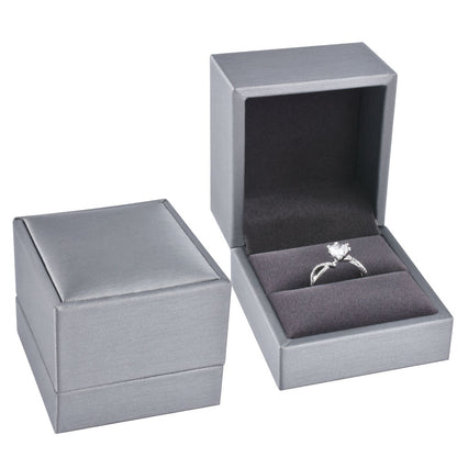 Black PU Covered Ring Boxes, Price for 12 Pcs