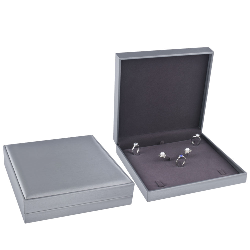 Black PU Covered Small Set Jewelry Boxes, Price for 6 Pcs