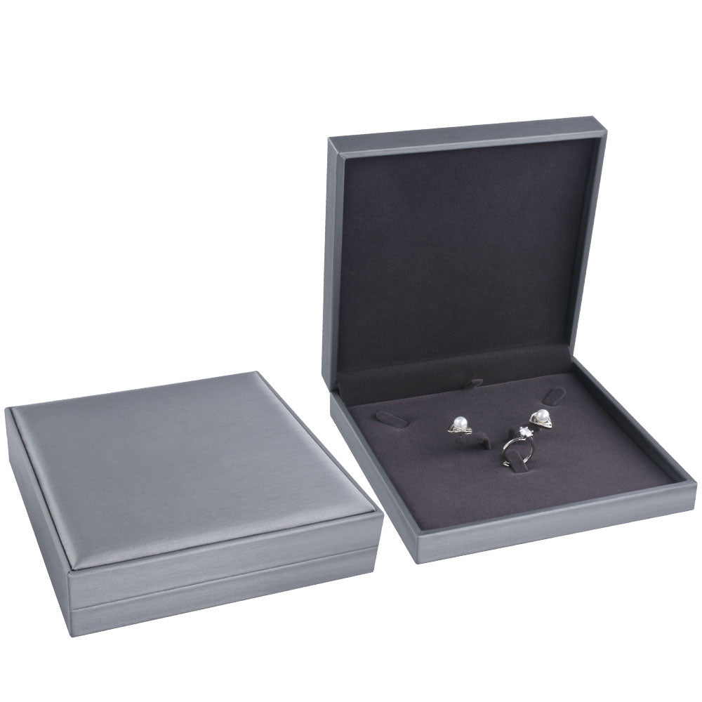 Black PU Covered Set Jewelry Boxes, Price for 3 Pcs