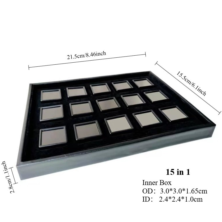 Bare stone box acrylic square plastic jewelry ring plate display PU leather tray colored gem box sample box storage