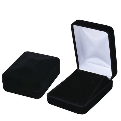 Cajas de terciopelo negro para collares y pendientes, precio por 12 unidades