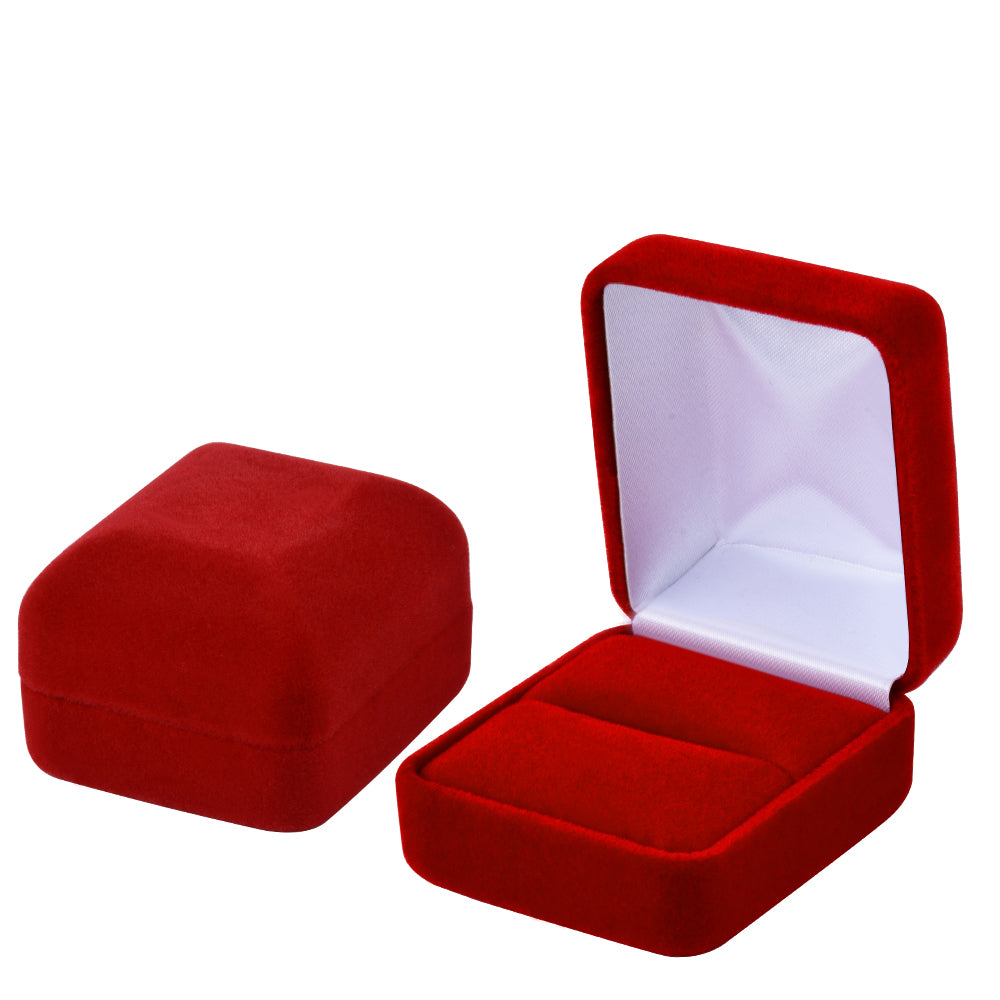 Cajas para anillos de terciopelo rojo, precio por 24 piezas