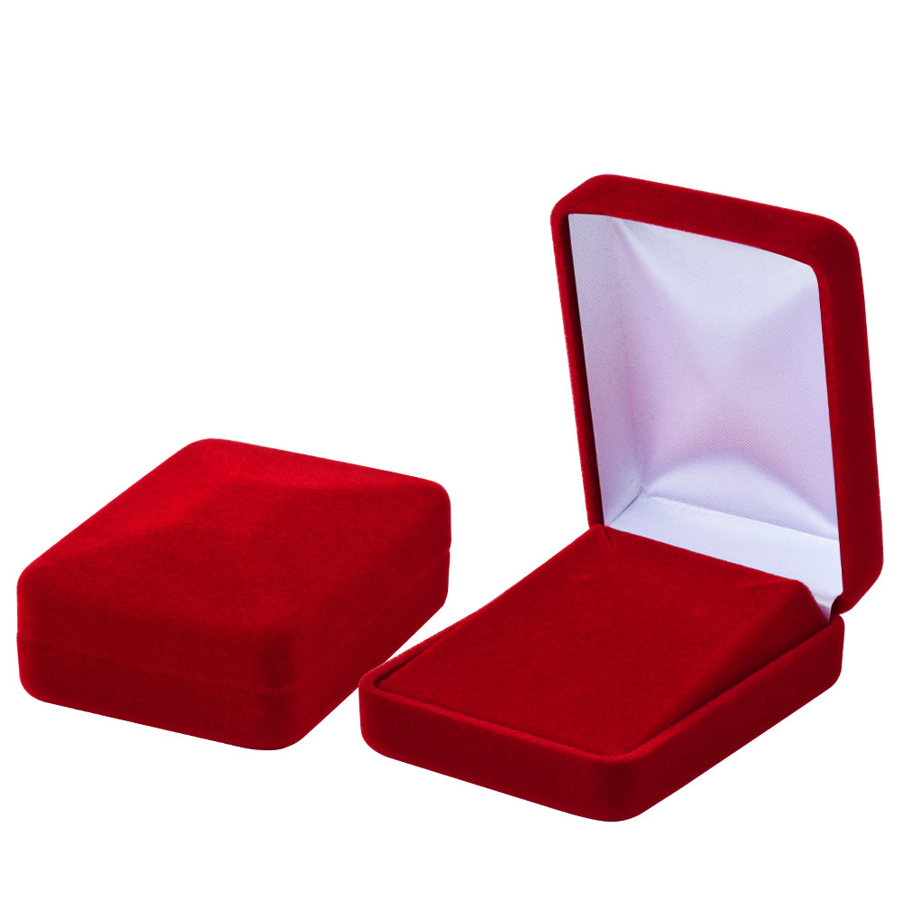 Cajas de terciopelo rojo para collares y pendientes, precio por 12 unidades