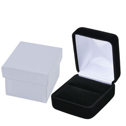 Cajas para anillos de terciopelo negro, precio por 12 unidades