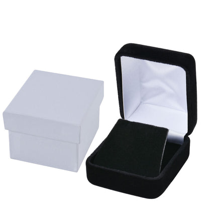 Black Velvet Earring Necklace Boxes, Price For 12 PCS