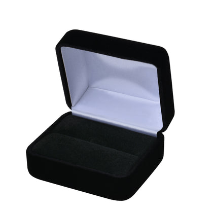 Cajas para anillos dobles de terciopelo negro, precio por 12 piezas