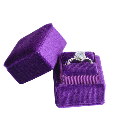 Purple Fashion Small Square Velvet Boxes