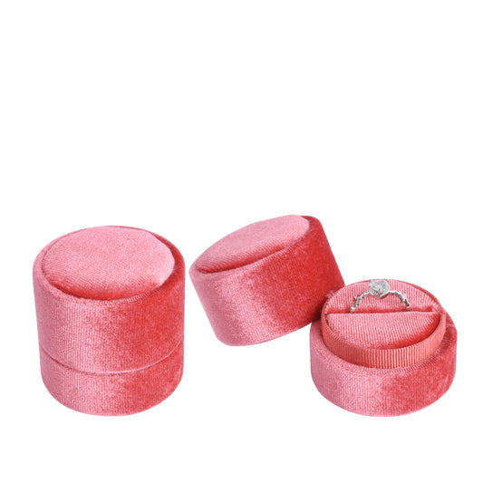 Corel Color Small Fashion Cylindrical Velvet Boxes