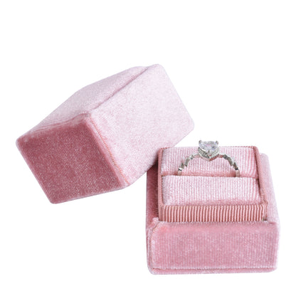 Pink Fashion Small Square Velvet Boxes