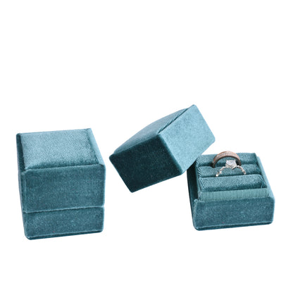 Cyan Fashion Small Square Velvet Boxes