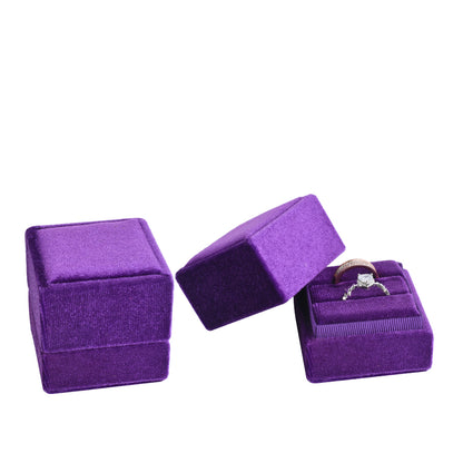 Purple Fashion Small Square Velvet Boxes