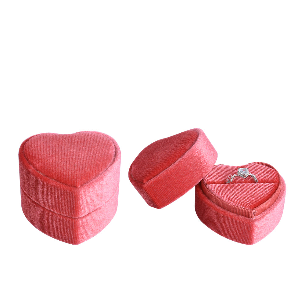 Corel Color Fashion Heart-shaped Velvet Boxes