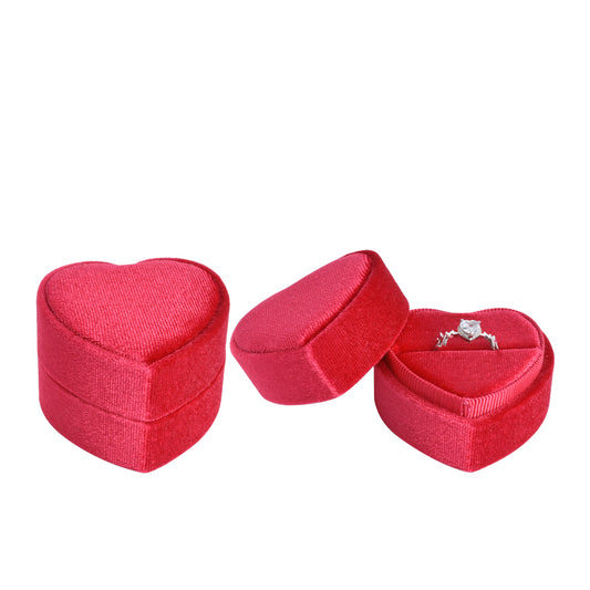 Cajas de terciopelo con forma de corazón de moda roja