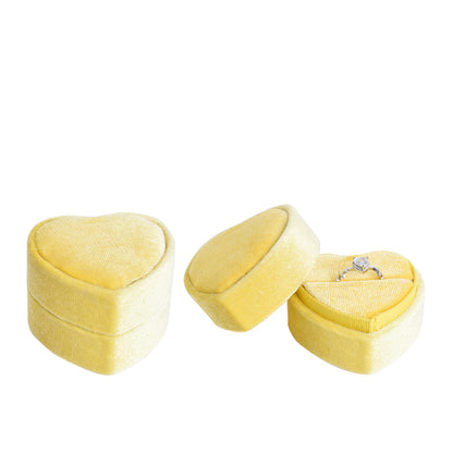 Yellow Fashion Heart-shaped Velvet Boxes