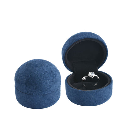 Cajas para anillos cubiertas de gamuza azul