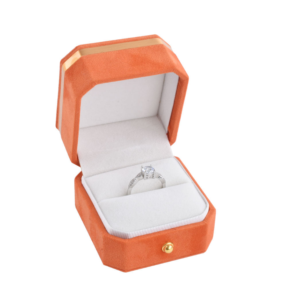 Orang Microfiber Velvet Covered Ring Box