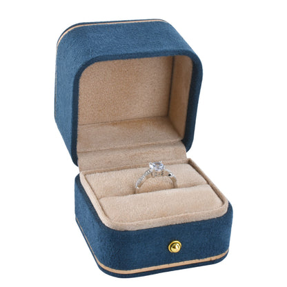 Blue High-end faux suede Ring Box