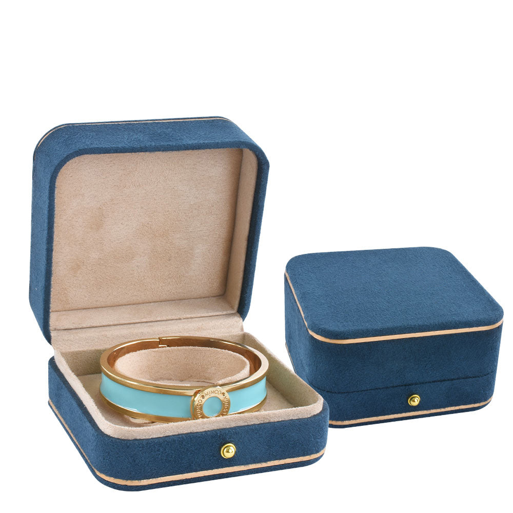 Blue High-end faux suede Bangle Watch Box