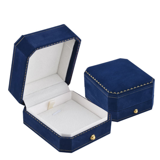 Cajas de lujo para pendientes con colgante y cubierta de terciopelo azul, precio por 12 piezas