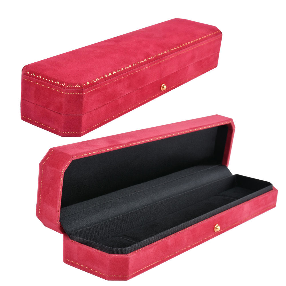 Cajas de lujo para pulseras cubiertas de terciopelo rojo, precio por 6 piezas