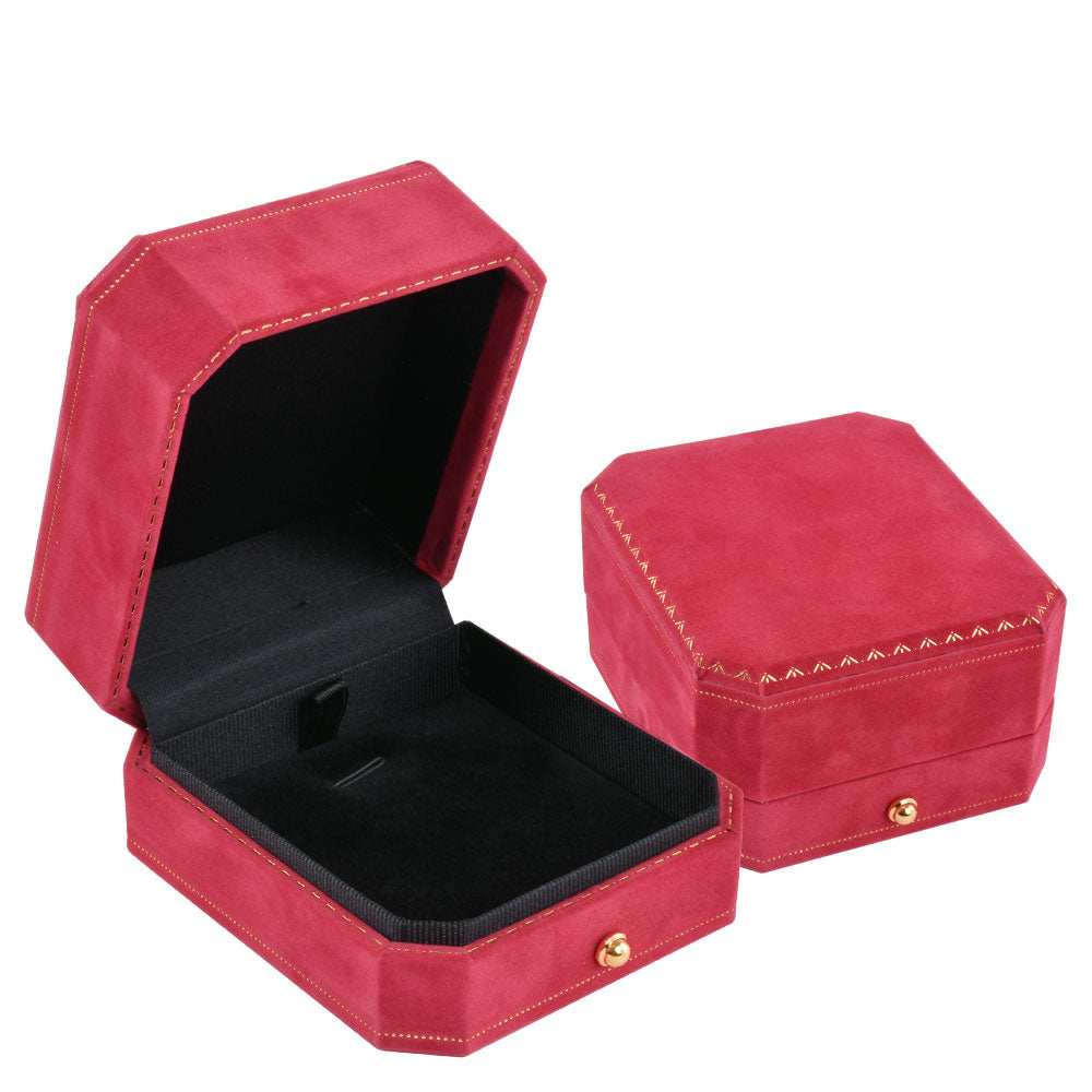 Cajas de lujo para pendientes con colgante y cubierta de terciopelo rojo, precio por 12 piezas