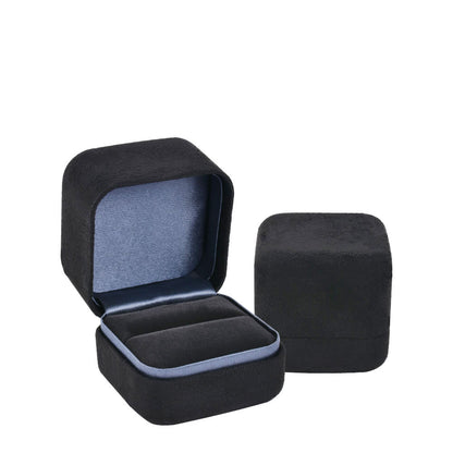 Cajas pequeñas para anillos de terciopelo negro mate, precio por 12 unidades