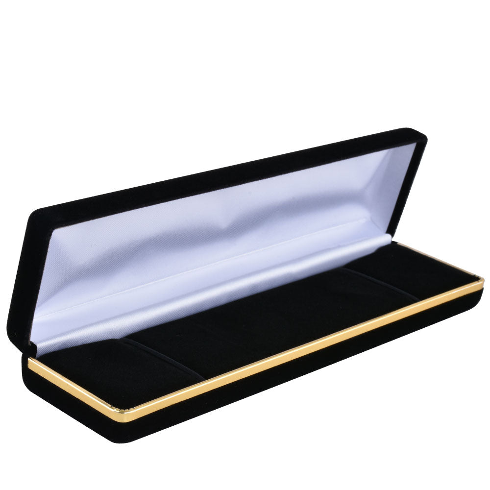 Black Velvet Bracelet Boxes With Gold Trim,Price For 6PCS