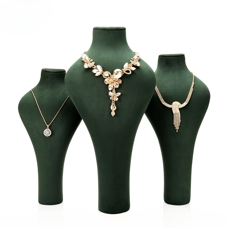 Window Display Stand Mannequin Head Jewelry Necklace Stand Factory Direct Sales Green Neck Stall Jewelry Stand